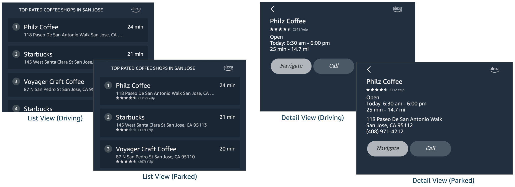 Alexa Auto APL Local Info
