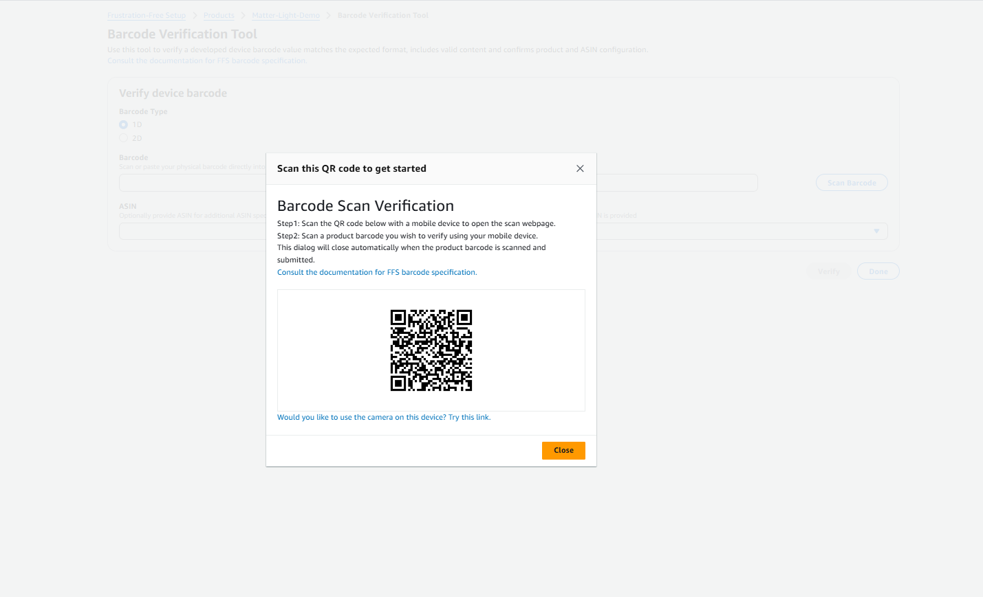 Frustration-Free Setup Console screenshot