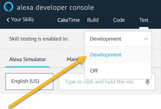 menu development screenshot