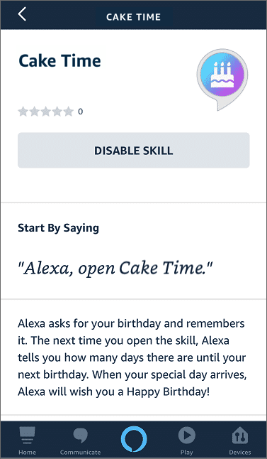 Alexa app preview screenshot