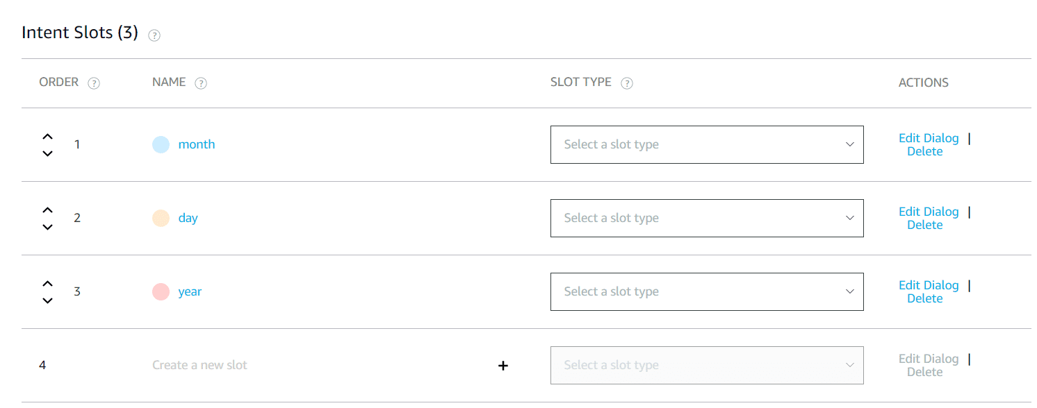 intent slots screenshot