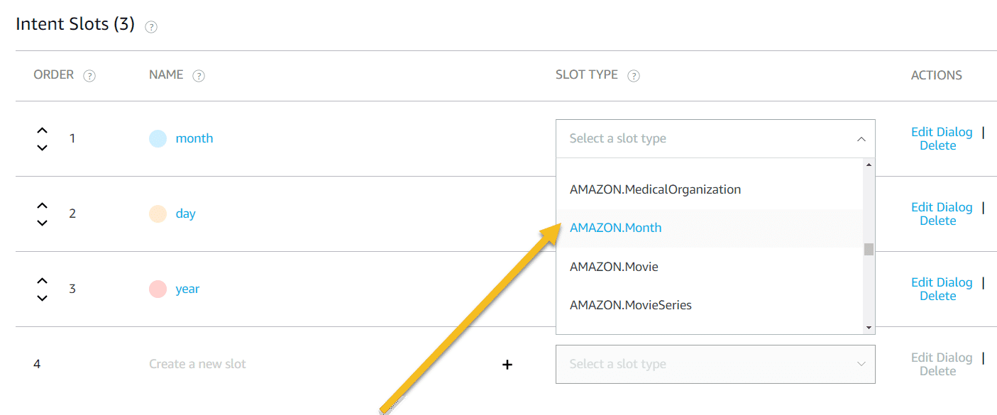 intent slots screenshot