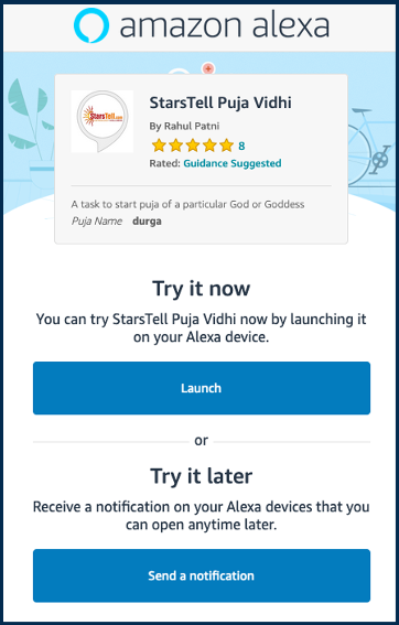 The Alexa Quick Links landing page on the browser
