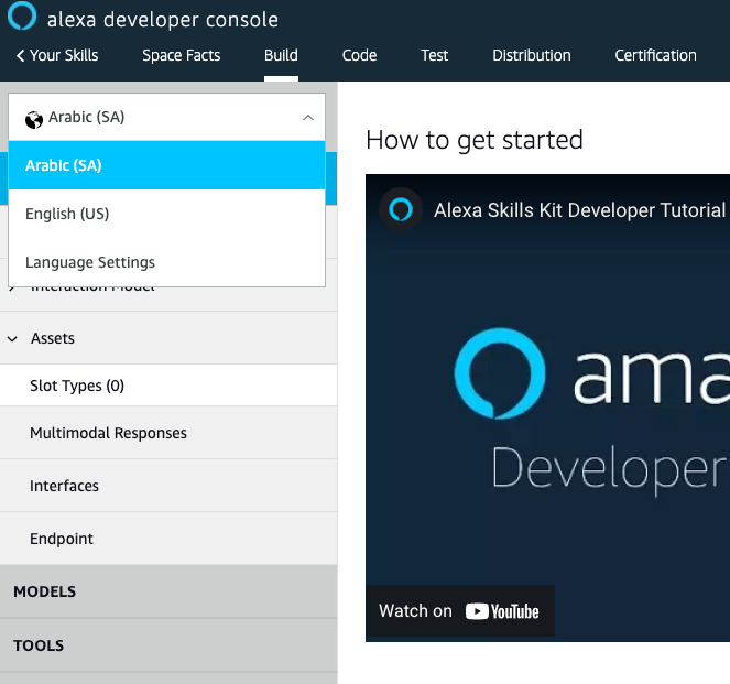console - save and arabic option