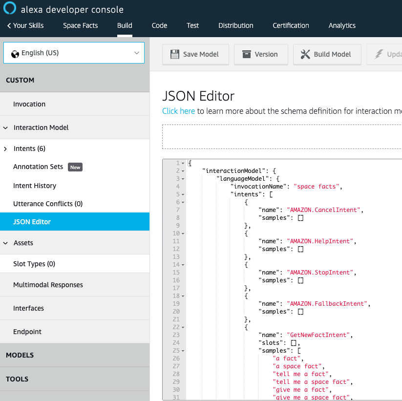 console - JSON editor