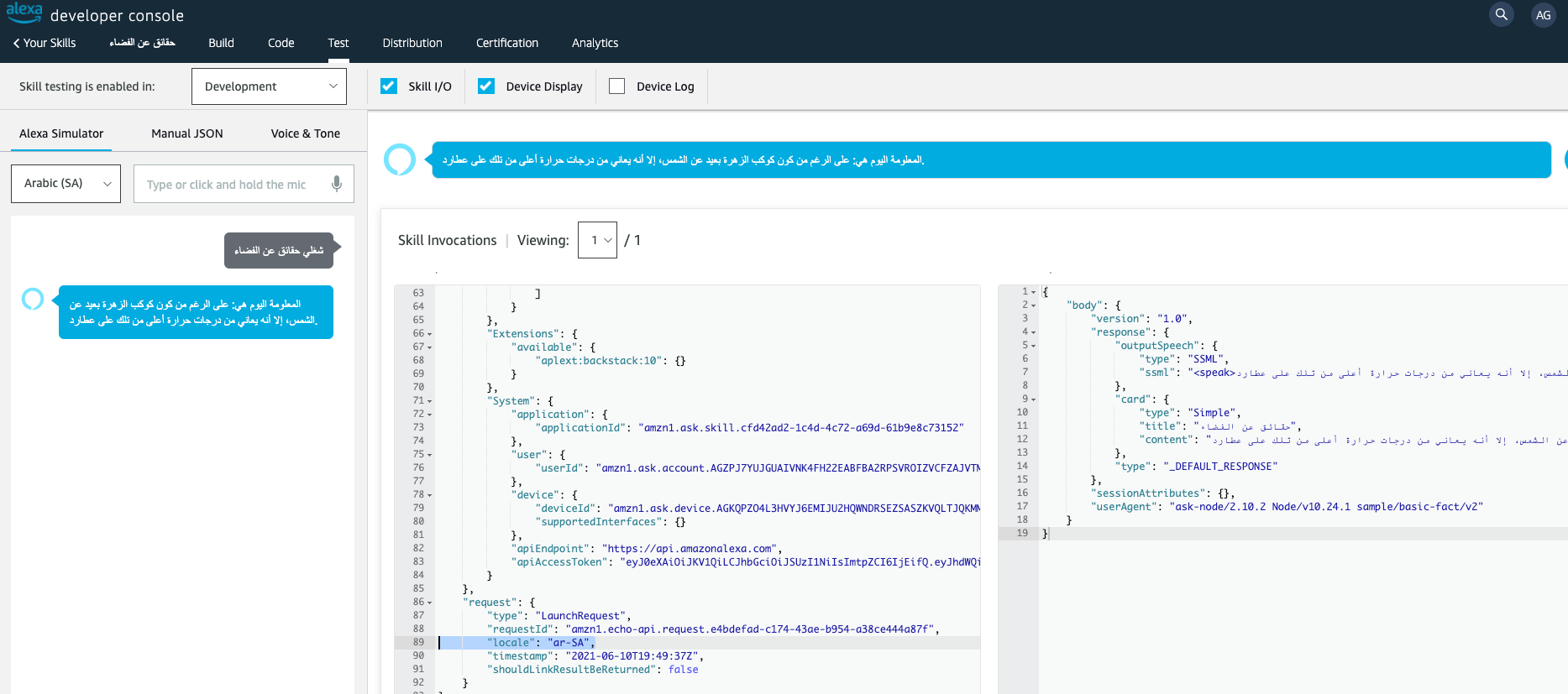 console - try out your new skill
