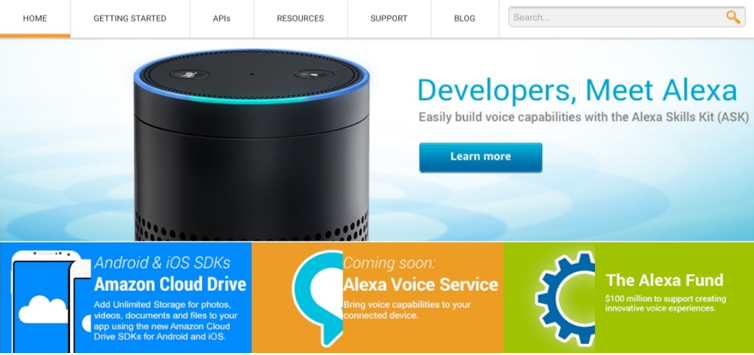 Figure 1 - Alexa Developer Portal on June 25th, 2015