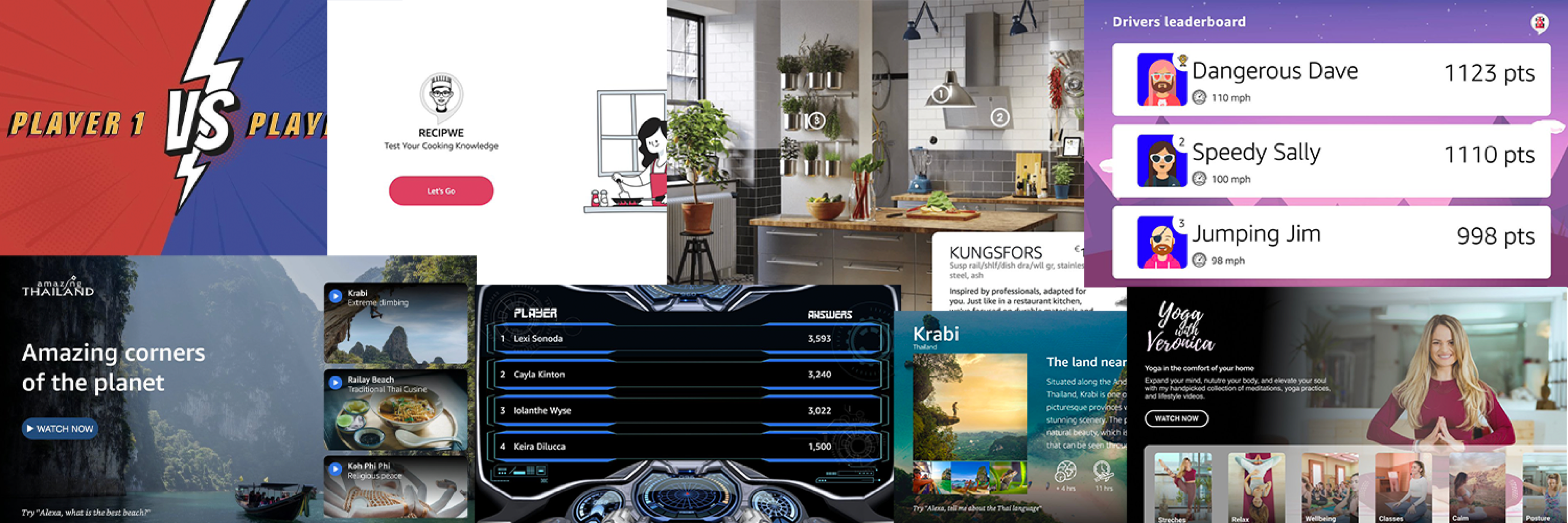 A showcase of different skills using APL visuals.