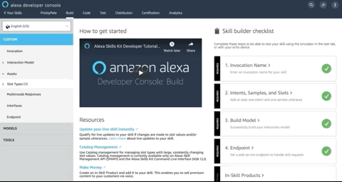 A gif showing how to turn on the Alexa Web API for Games using the Alexa Developer Console UI. 