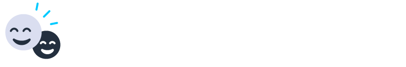 Two grey round smiling faces illustration