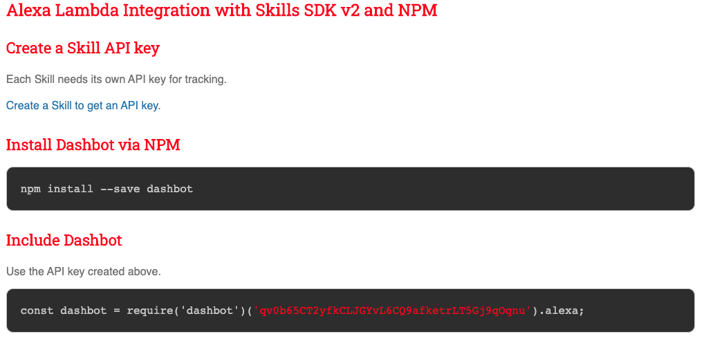 Integra c&oacute;digo de Dashbot