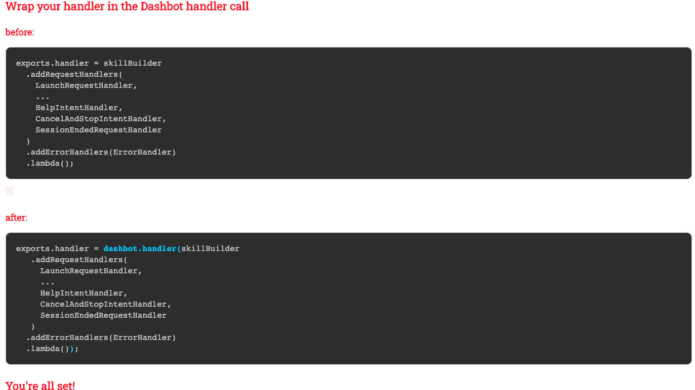 Integra c&oacute;digo de Dashbot