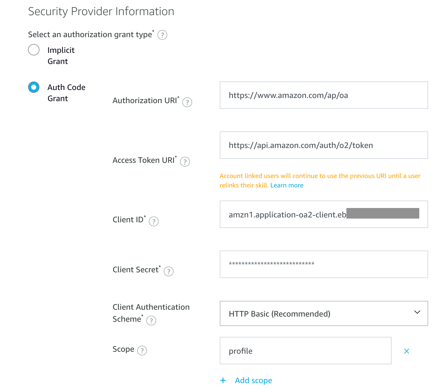 Figure 7: Account Linking Details