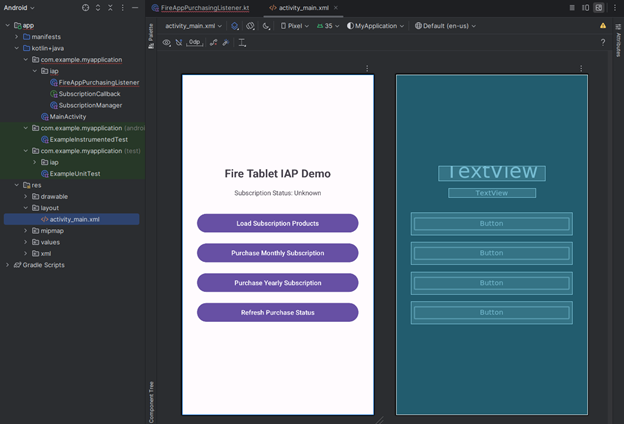 Android Studio panel screenshot