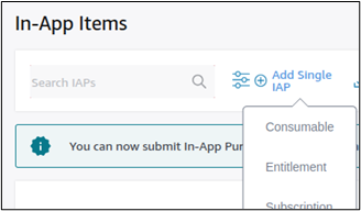 Monetizing streaming. In-app item screenshot