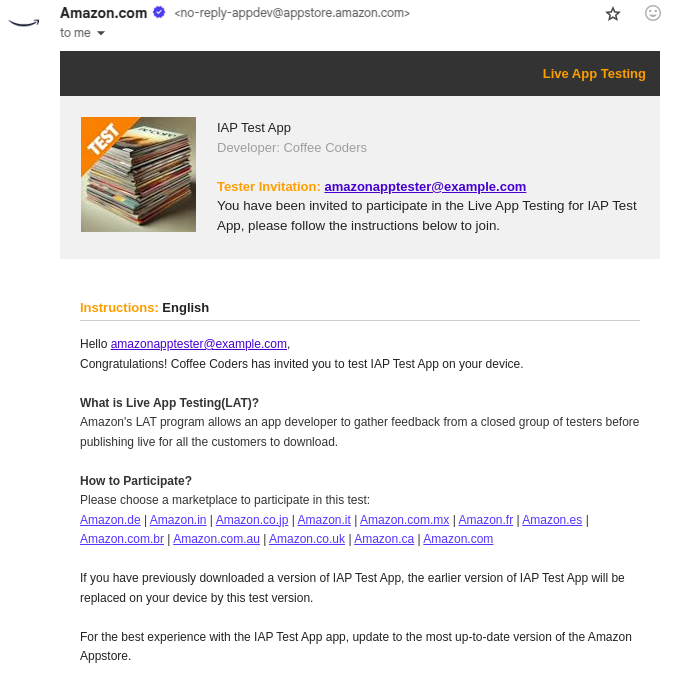 Testing IAP Additional Information Screenshot