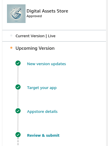 Amazon developer security profiles menu image
