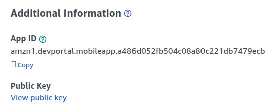 Amazon developer security profiles menu image