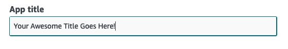 App Title Field