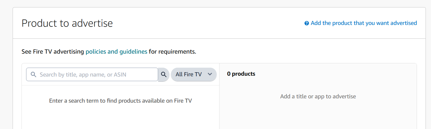 Selecting the product to advertise inputs