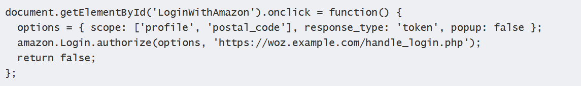 JavaScript sample code.